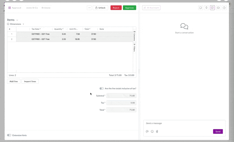 Approving the requisition