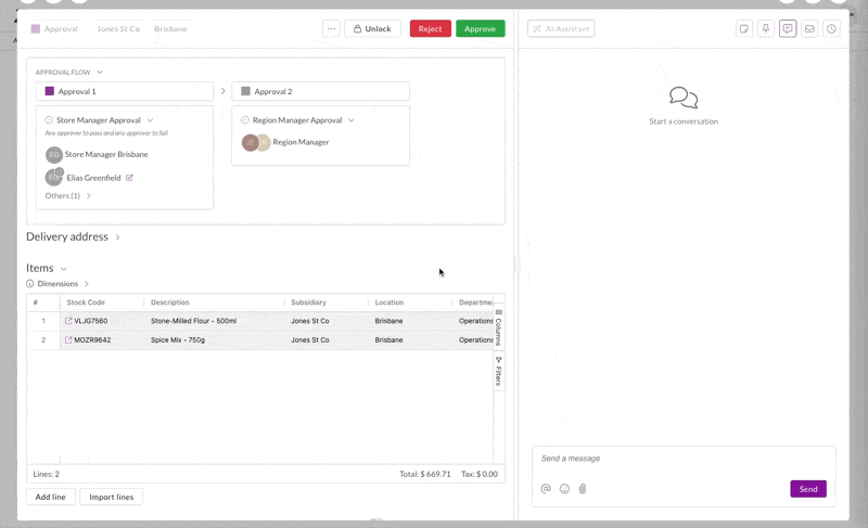 Opening document chat