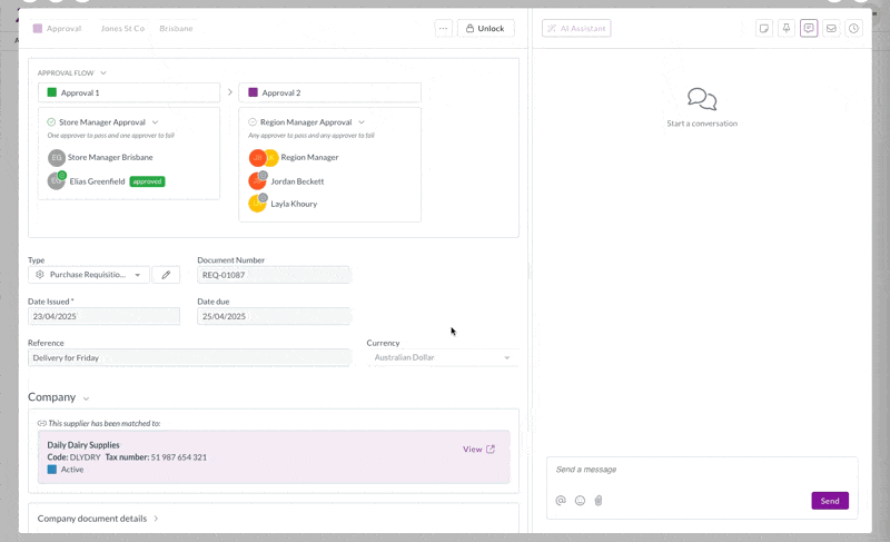 Viewing approval flow