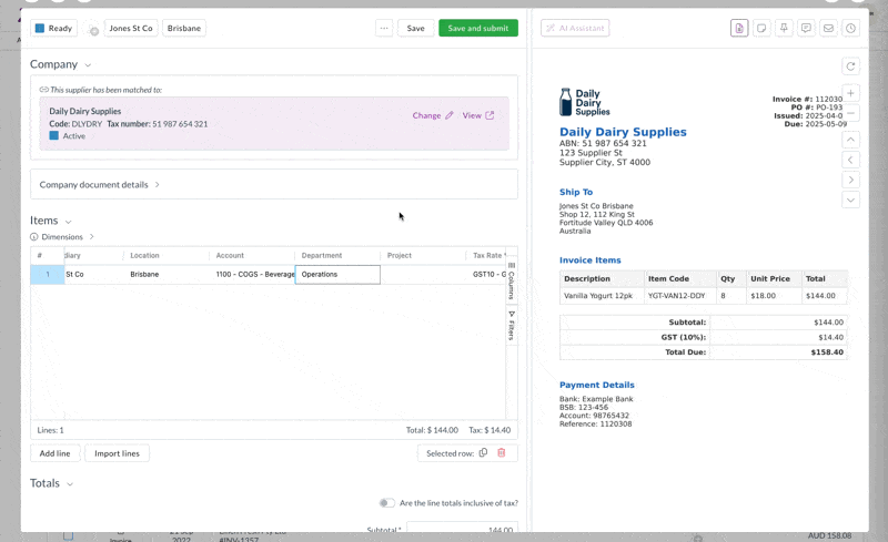 Submit the invoice